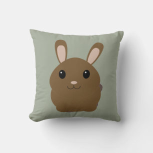 Coussin Lapin de dessin animé marron