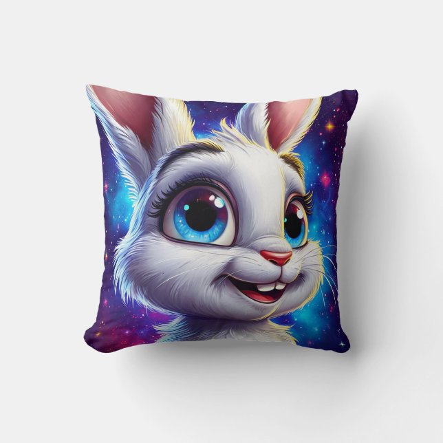 Coussin 🐰 Lapin de dessin animé mignon au charme doux et  (Recto)