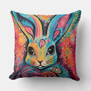 Coussin Lapin de la Saint-Valentin Vibes positives cœurs