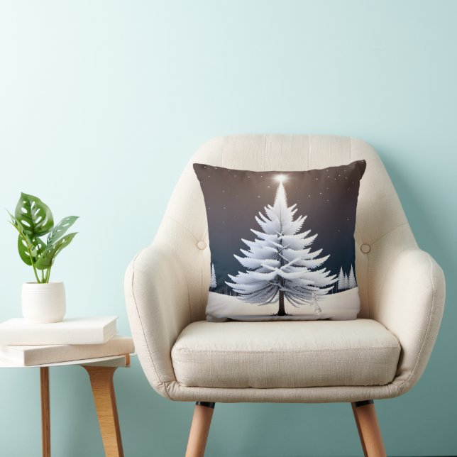 Coussin Lapin De Noël Avec Pin Blanc (Chaise)