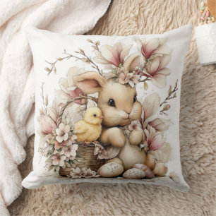 Coussin Lapin de Pâques avec poussin