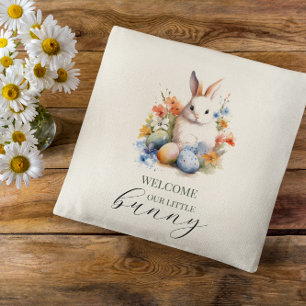 Coussin Lapin de Pâques Bienvenue Petit Lapin