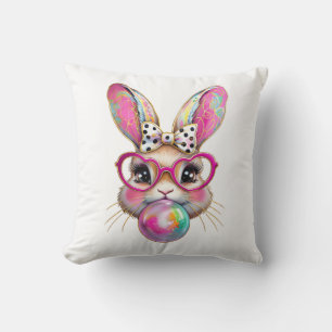 Coussin Lapin de Pâques Coquette Pinceau Pâques Joyeux