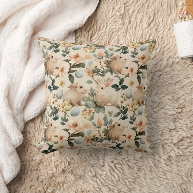 Coussin Lapin de Pâques Floral Vintage (4) (Couverture)