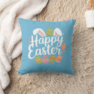 Coussin Lapin de Pâques Joyeuses Vacances de l'Œuf de Pâqu