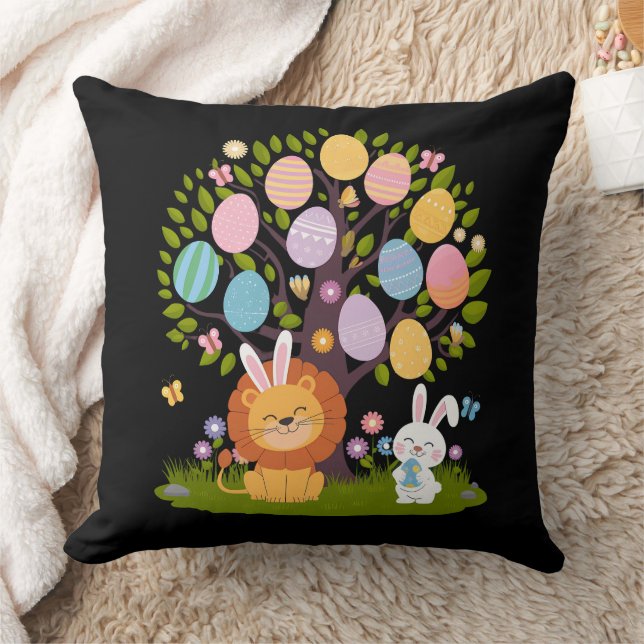 Coussin Lapin de Pâques Lion Chasse aux œufs de l'arbre Mi (Couverture)