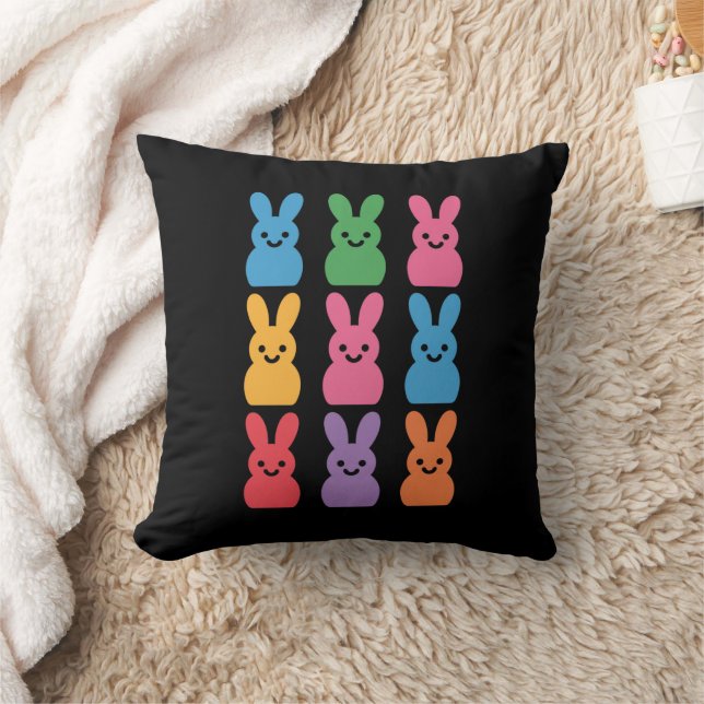 Coussin Lapin de Pâques Œufs Carreaux Léopard (Couverture)