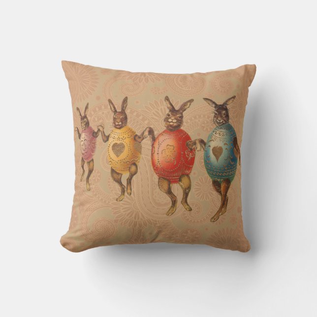 Coussin Lapin de Pâques Œufs Dansants (Recto)