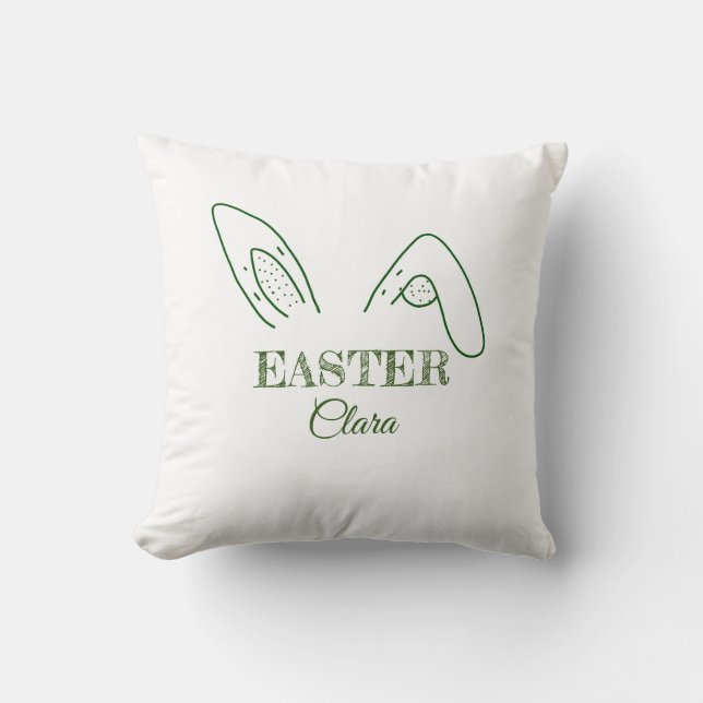 Coussin lapin de Pâques oreilles de lapin ajoutez nom text (Recto)