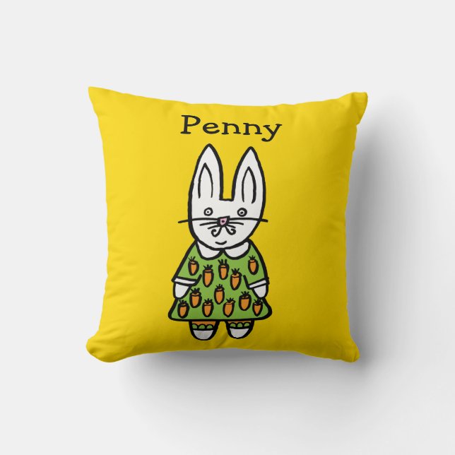 Coussin Lapin de Pâques personnalisé Penny (Recto)