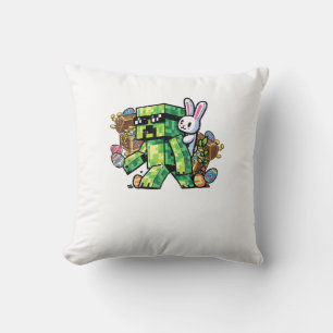 Coussin Lapin de Pâques Pixel Joueur Enfant Garçons 