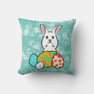 Coussin Lapin de Pâques sur les oeufs de Pâques
