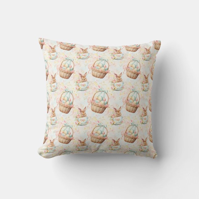 Coussin Lapin de Pâques Tissu Sans Couture – Lapin Mignon  (Recto)