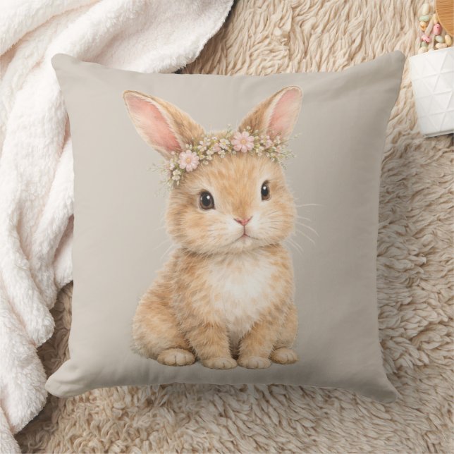 Coussin Lapin de Pâques vintage aquarelle (Couverture)