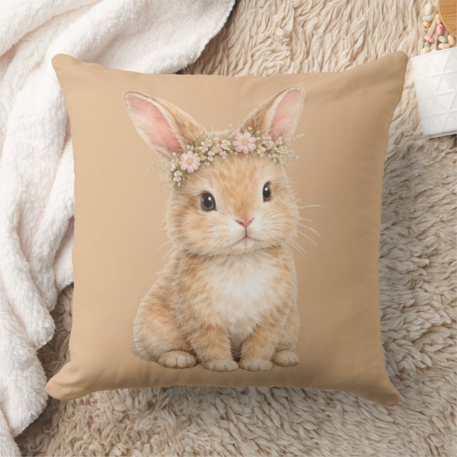 Coussin Lapin de Pâques vintage aquarelle d'oeuf (Couverture)