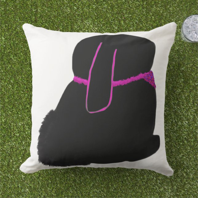 Coussin Lapin diva avec éclat (Herbe)