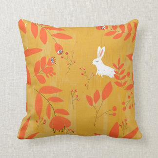 Coussin lapin en automne