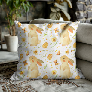 Coussin Lapin et papillons de Pâques