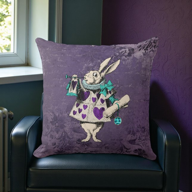 Coussin Lapin foncé Alice Rustique Violet profond (Créateur téléchargé)