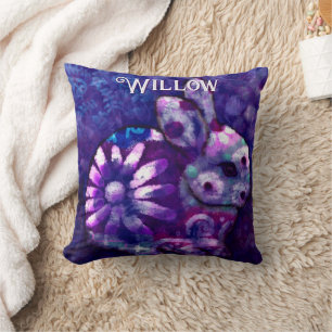 Coussin Lapin lapin floral Whimsical Personnalisé