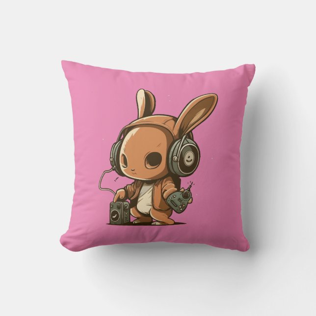 Coussin Lapin Mélodique : Un Voyage Musical (Recto)