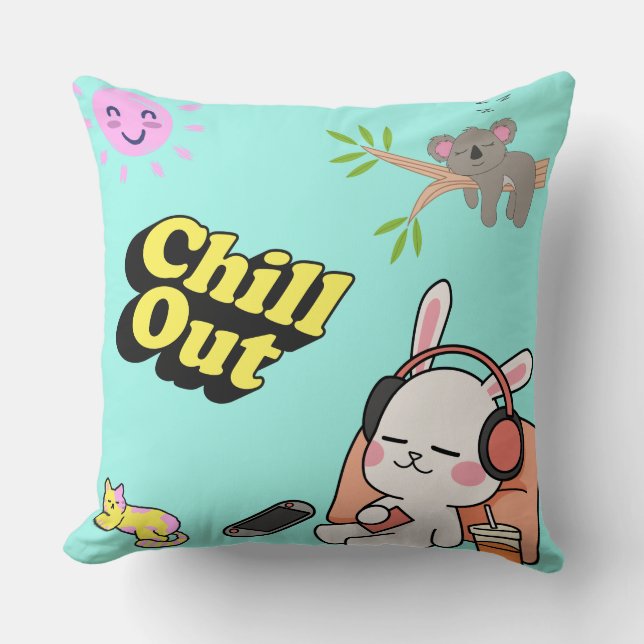 Coussin Lapin Mignon Détente (Recto)