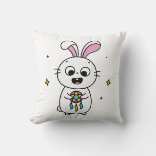 Coussin Lapin Mignon et Drôle