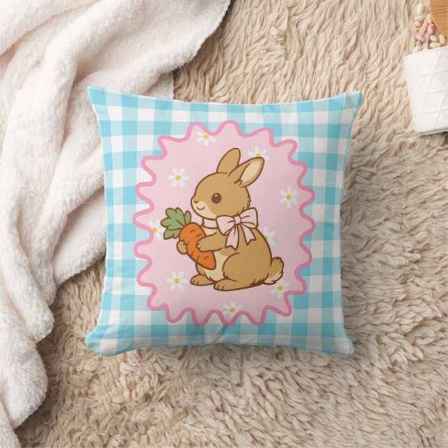 Coussin Lapin Mignon Violet Carotte & Marguerite  (Couverture)