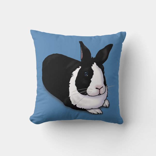 Coussin Lapin noir et blanc (Recto)