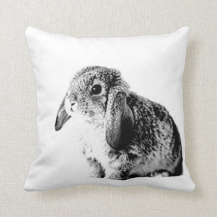 Coussin Lapin noir et blanc