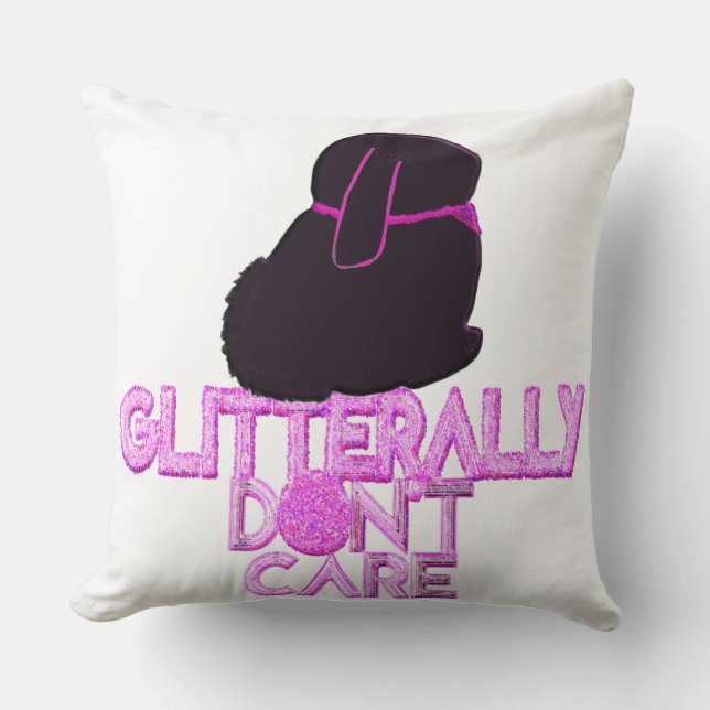 Coussin Lapin pailleté s'en fiche (Recto)