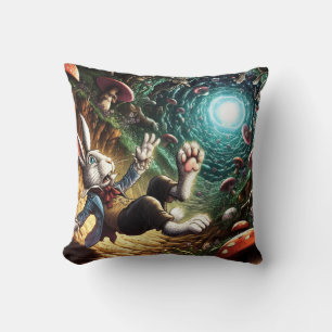 Coussin Lapin Panique Tombant Dans Le Trou Du Lapin