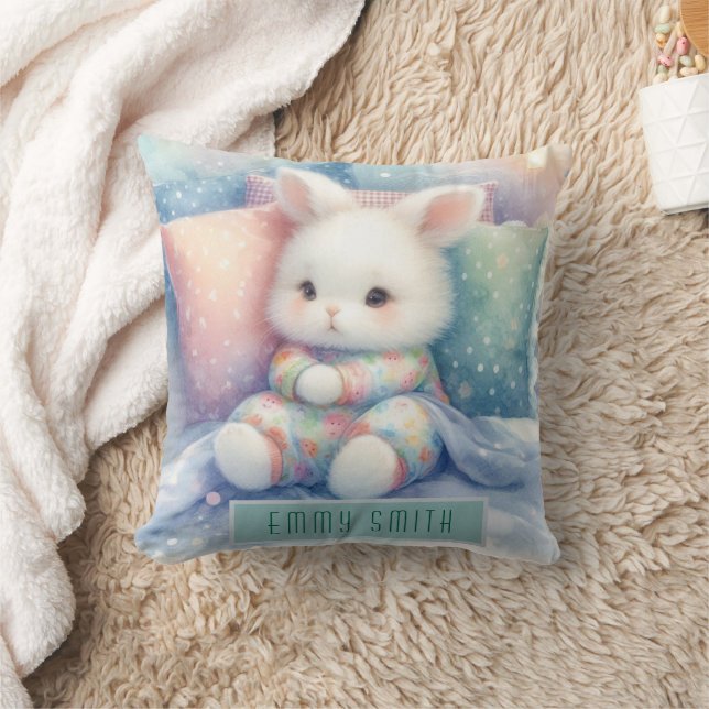 Coussin Lapin pastel mignon moderne (Couverture)
