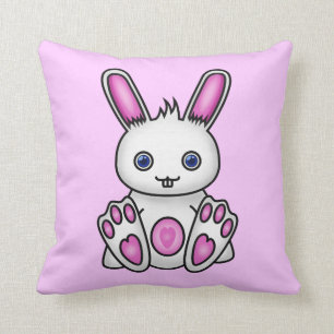 Coussin Lapin rose de Kawaii