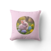 Lapin rose Fluffeux Pâques