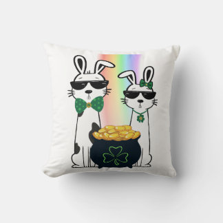 Coussin Lapins cool et Pot d'Or