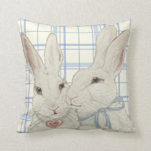 Coussin Lapins lapins lapins lapins bleus Plaid Pâques