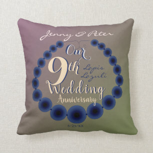 Coussin Lapis Lazuli, 9e anniversaire Mariage