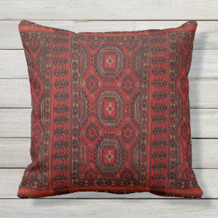 Coussin L'apparence    du tapis oriental - le grunge rouge