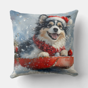 Coussin Lapphund finlandais dans la boue Laisser il neige 