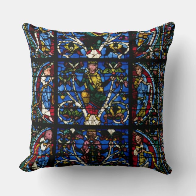 Coussin L'arbre de Jesse, fenêtre en ogive dans le facad (Recto)