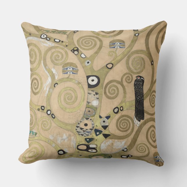 Coussin L'Arbre de Vie, peinture à l'huile de Gustav Klimt (Recto)