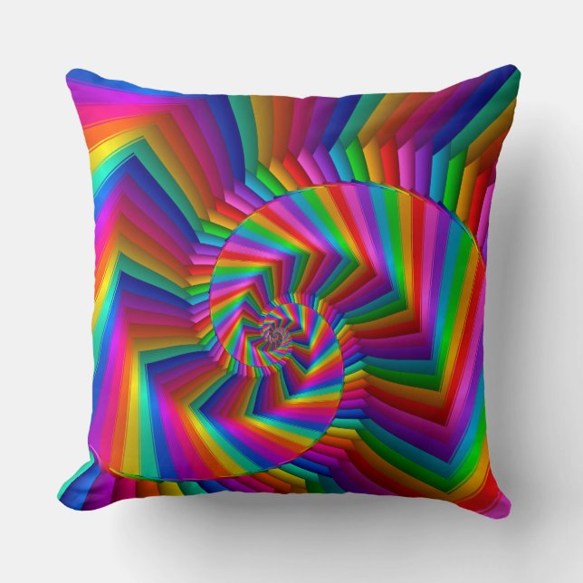 Coussin L'arc-en-ciel barre le carreau en spirale de (Recto)