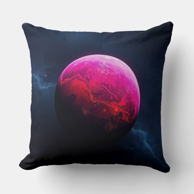 Coussin Large Bright Pink Planet (Recto)