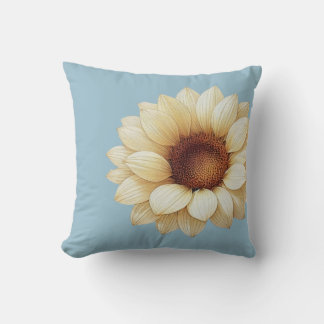 Coussin Large Sunflower Sage Green Throw Pillow