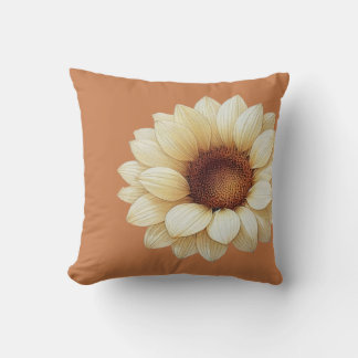 Coussin Large Sunflower Terra Cotta Throw Pillow