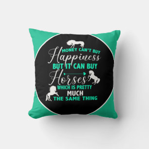 Coussin L'argent peut acheter Cheval Mint Green