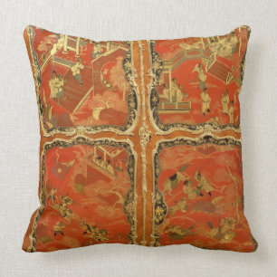Coussin L'Armoire avec la laque rouge du Chinoiserie