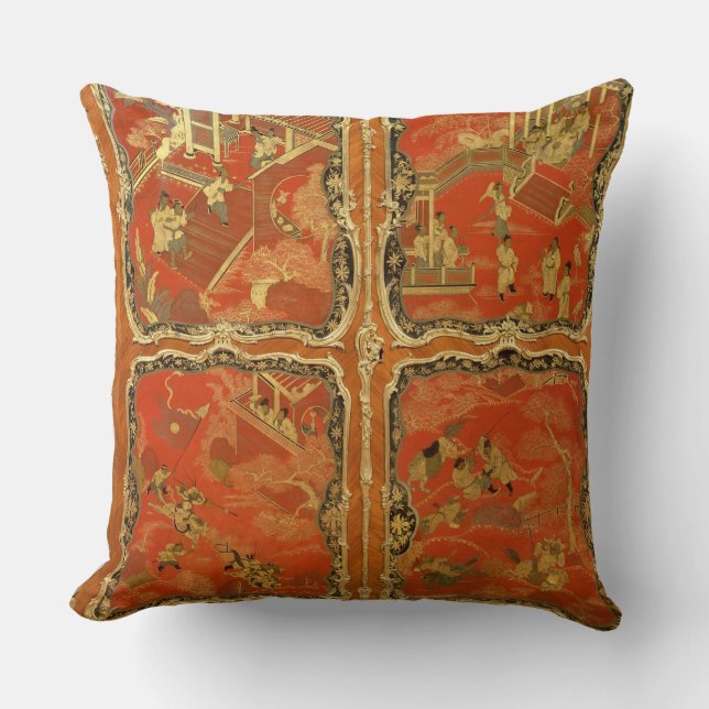 Coussin L'Armoire avec la laque rouge du Chinoiserie (Recto)