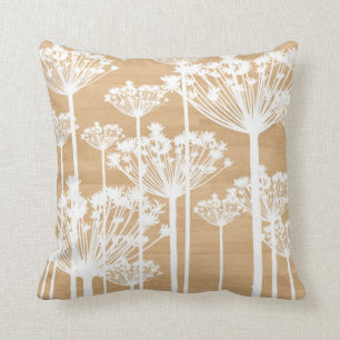 Coussin L'arrière - plan en bois fleurit le motif floral